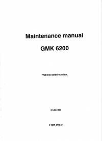 repair manual Grove Truck Crane GMK 6200 Maintenance Manual PDF