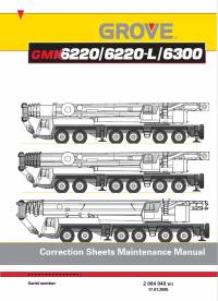 repair manual Grove Truck Crane GMK 6220/6220-L/6300 Correction Sheets Maintenance Manual PDF