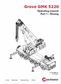 repair manual Grove Truck Crane GMK 5220 Operating Manual Part 1 - Driving PDF
