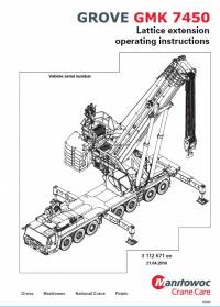 repair manual Grove Truck Crane GMK 7450 Lattice Extension Operating Instructions PDF