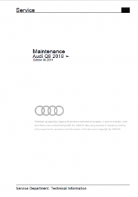 repair manual AUDI Q8 2018-2020 Factory Service Manual