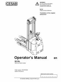 repair manual Cesab Warehouse S316L Operator’s Manual PDF