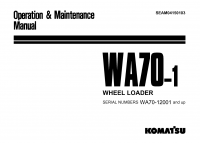 repair manual Komatsu WA70-1 Wheel Loader Operation and Maintenance Manual PDF