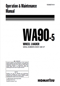 repair manual Komatsu Wheel Loader WA90-5 Operation and Maintenance Manual PDF