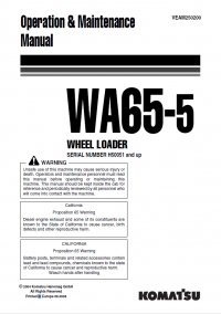 repair manual Komatsu Wheel Loader WA65-5 Operation and Maintenance Manual PDF
