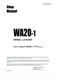 repair manual Komatsu Wheel Loader WA20-1 Shop Manual PDF
