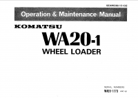 repair manual Komatsu Wheel Loader WA20-1 Operation and Maintenance Manual PDF