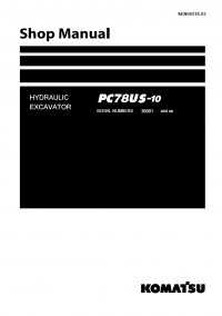 repair manual Komatsu Hydraulic Excavator PC78US-10 Shop Manuial PDF