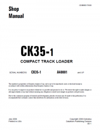 repair manual Komatsu CK35-1 Compact Track Loader Shop Manual PDF
