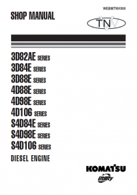 repair manual Komatsu Diesel Engine 3D82/84/88AE, 4D88/98/106E, S4D84/98/106E Shop Manual PDF