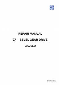 repair manual ZF Bevel Gear Drive GK26LD Repair Manual