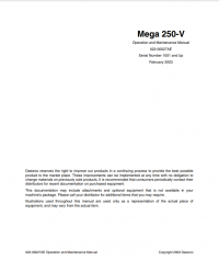 repair manual Daewoo Wheel Loader Mega 250-V Operation and Maintenance Manual PDF
