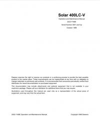 repair manual Daewoo Solar 400LC-V Excavator Operation and Maintenance Manual PDF