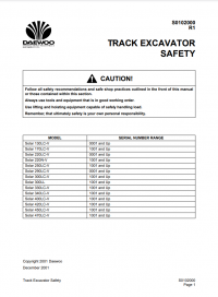 repair manual Daewoo Solar 470LC-V Excavator Shop Manual PDF