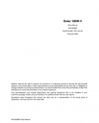 repair manual Daewoo Solar 180W-V Wheel Excavator Shop Manual PDF