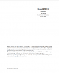 repair manual Daewoo Solar 225LC-V Track Excavator Shop Manual PDF