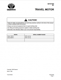 repair manual Daewoo Solar 200W-V Travel Motor Shop Manual PDF