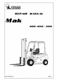 repair manual Cesab Forklifts Mak 400, 450, 500 Repair Manual PDF