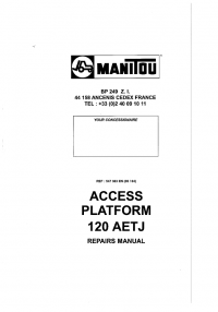repair manual Manitou Access Platform 120AETJ Repair Manuals PDF