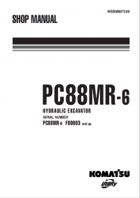 repair manual Komatsu PC88MR-6 Hydraulic Excavator Shop Manual PDF