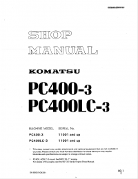 repair manual Komatsu PC400-3, PC400LC-3 Machine Shop Manual PDF
