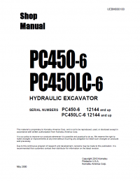 repair manual Komatsu Hydraulic Excavator PC450-6, PC450LC-6 Shop Manual PDF
