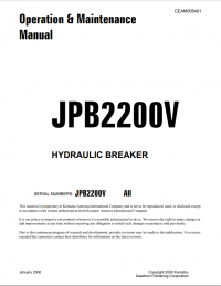 repair manual Komatsu Hydraulic Breaker JPB2200V Set of Manuals PDF
