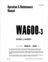 repair manual Komatsu WA600-3 Wheel Loader Set of Manuals PDF