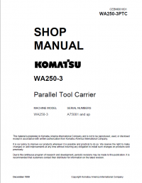 repair manual Komatsu WA250-3 Parallel Tool Carrier Wheel Loader Shop Manual PDF