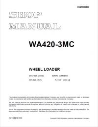repair manual Komatsu WA420-3MC Wheel Loader Shop Manual PDF