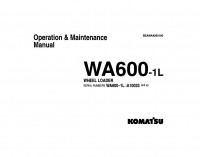 repair manual Komatsu WA600-1L Wheel Loader Operation and Maintenance Manual PDF