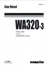 repair manual Komatsu WA320-3 Wheel Loaders Shop Manual PDF