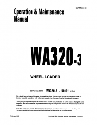 repair manual Komatsu WA320-3 Wheel Loaders Operation and Maintenance Manual PDF
