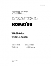 repair manual Komatsu Wheel Loader WA380-1LC Shop Manual PDF