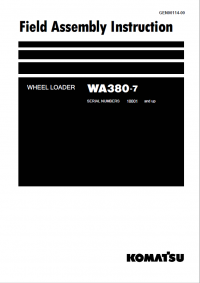 repair manual Komatsu Wheel Loader WA380-7 Field Assembly Instruction PDF