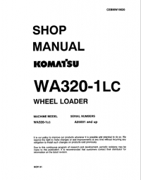repair manual Komatsu Wheel Loader WA320-1LC Shop Manual PDF