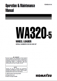 repair manual Komatsu Wheel Loader WA320-5 Operation and Maintenance Manual PDF