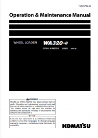 repair manual Komatsu Wheel Loader WA320-8 Operation and Maintenance Manual PDF