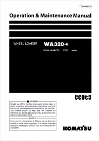 repair manual Komatsu Wheel Loader WA329-6 Operation and Maintenance Manual PDF