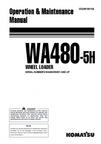 repair manual Komatsu Wheel Loader WA480-5H Operation and Maintenance Manuals PDF
