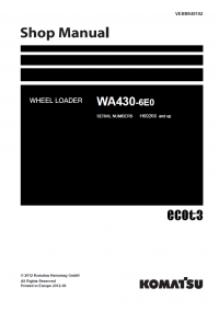 repair manual Komatsu Wheel Loader WA430-6EO Shop Manual PDF