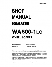  Komatsu Wheel Loader WA500-1LC Shop Manual PDF