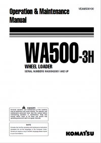 repair manual Komatsu Wheel Loader WA500-3H Operation and Maintenance Manual PDF