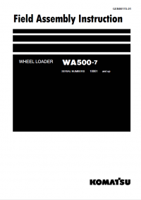 repair manual Komatsu Wheel Loader WA500-7 Field Assembly Instruction PDF