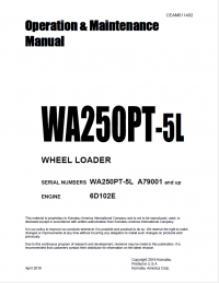 repair manual Komatsu Wheel Loader WA250PT-5L Operation and Maintenance Manual PDF