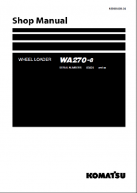repair manual Komatsu Wheel Loader WA270-8 Shop Manual PDF