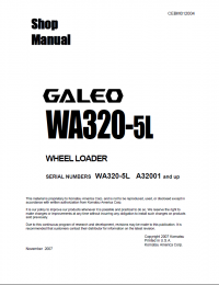 repair manual Komatsu Galeo WA320-5L Wheel Loader Shop Manual PDF