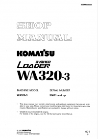 repair manual Komatsu Avance Loader WA320-3 Shop Manual PDF