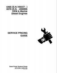 repair manual John Deere 6466, 6076 OEM & Marine Diesel Engines Service Pricing Guide SPG1045 PDF