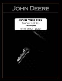 repair manual John Deere PowerTech 10.5L, 12.5L Diesel Engines Service Pricing Guide SPG1101 PDF